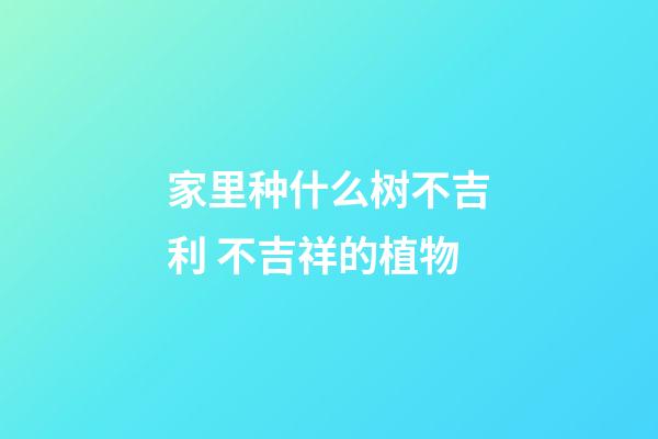 家里种什么树不吉利 不吉祥的植物